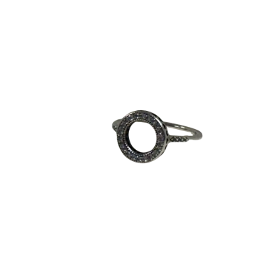 Pandora Sterling Silver (925) & Cubic Zirconia 'Hearts of Pandora Halo Ring' - Size 7.5