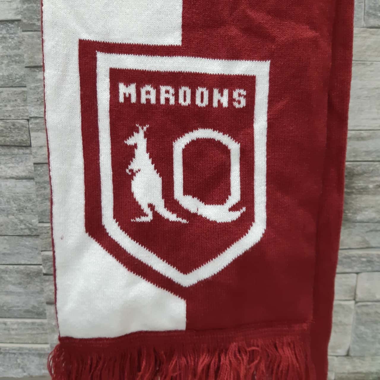 Maroons State of Origin Adult Scarf Unisex Khaki / Maroon / White (s)