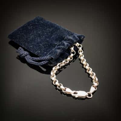 Very Stylish Italian 925 Silver Belcher Bracelet 18cm