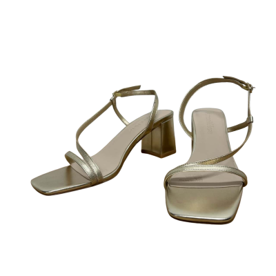Atmos&Here Size 8 Gold Leather Heels 