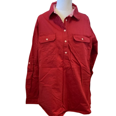 R.M. Williams Womens  Size 16 Long Sleeve Shirt Other / Pink  / Dark Red 