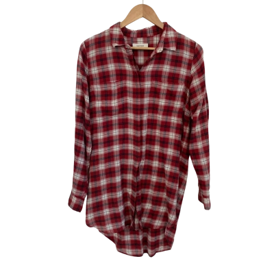 Country Road Womens  Size XS Button Up Top / Long Sleeve Top Black  / Gingham / Grey / Red 