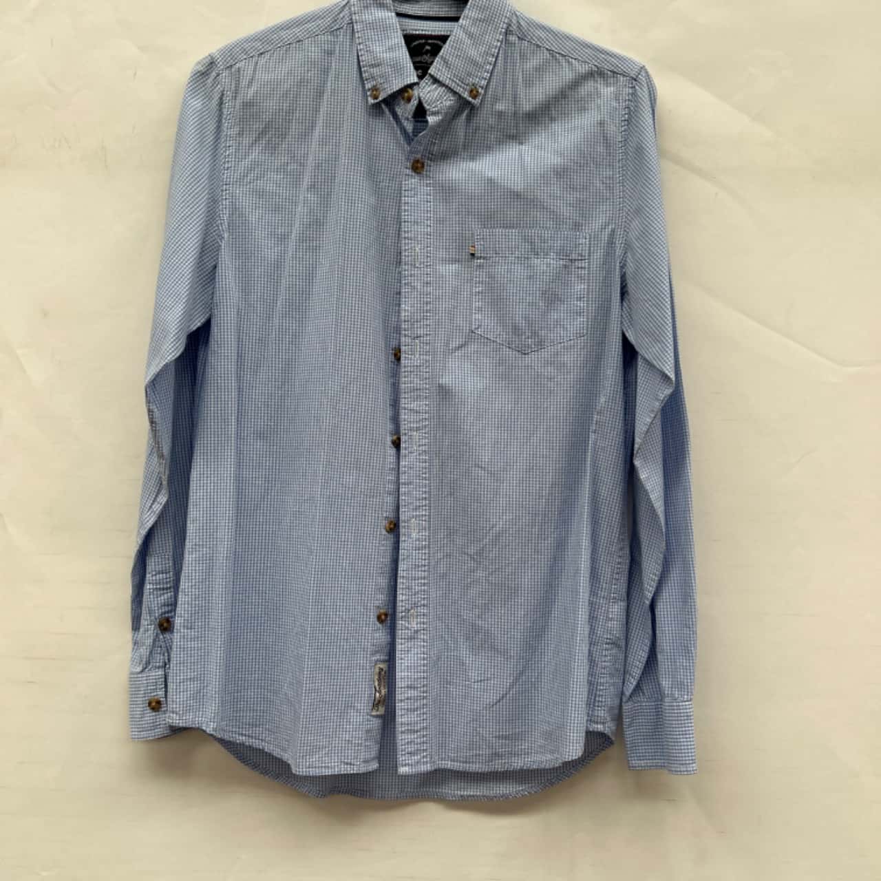 Academy Brand Mens Shirt Size S Blue / Checked