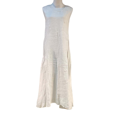 Ridley Womens Size S Linen Maxi Dress White 