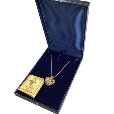 Lys Bleu French Heart Locket Necklace with Swarovski elements