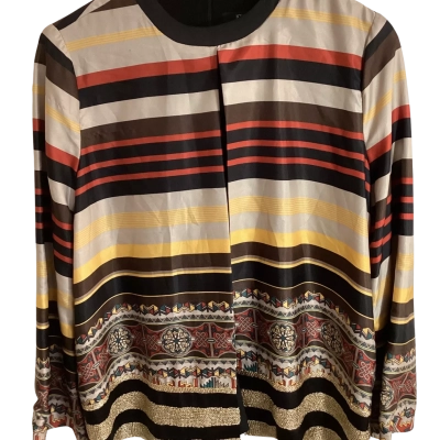 JOVIAN Designer Multicolored Striped Statement Blouse / Jacket