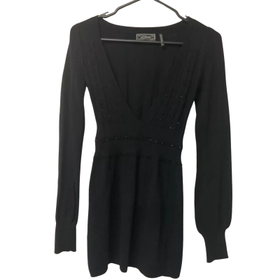 Womens Guess Size S Long Sleeve Sweater Dress Black  