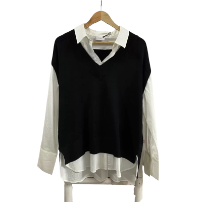 Foil Clothing Womens  Size L Knit Happens Sweater Black/White