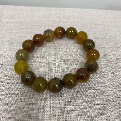 Women's Beaded Bracelet With Stones Brown / Yellow 