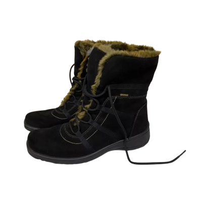  Womens  Gore-Tedx Size 8 Fur Lined Boots Black  