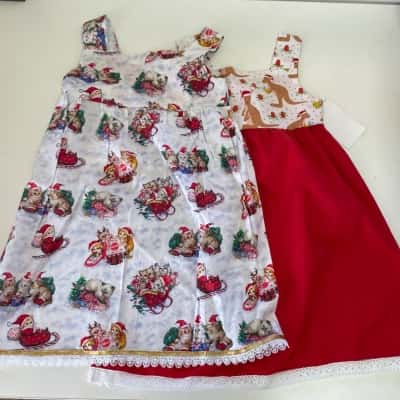 Something Sweet Christmas Pattern Handmade Dresses Size 4 / 5 