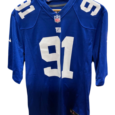 Nike NFL Mens NY Tuck 91 Size M Printed Shirt Blue 