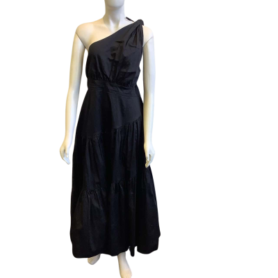 Azzurielle Women's Size 16 One Shoulder Maxi Dress Black   