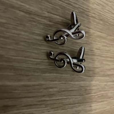Silver Toned Treble Clef Cufflinks Mens