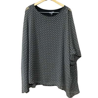BNWT Autograph Womens Size 20 Short Sleeve Top Black/White Pattern