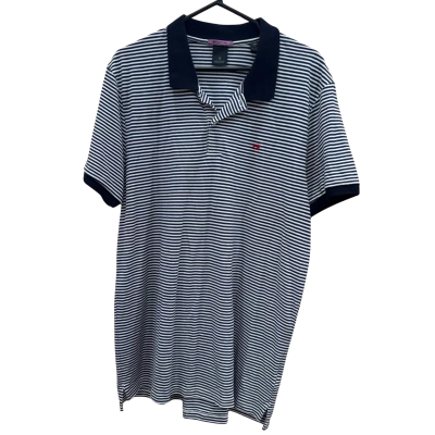 Scotch & Soda Mens  Size XL White Navy Blue Striped Shirt 