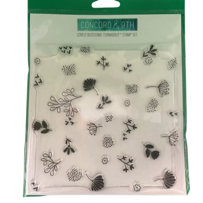 Brand New Never Used Concord & 9th “Lovely Blossoms Turnaround” Clear Stamp Set
