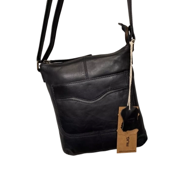 Rugged Hide Womens Leather Cross Body Bag Black  