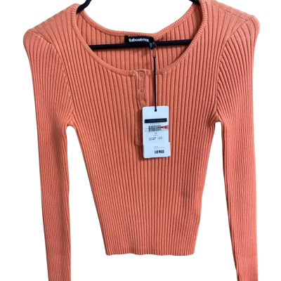 Womens All about Eve Rib Top Size 10 Peach 