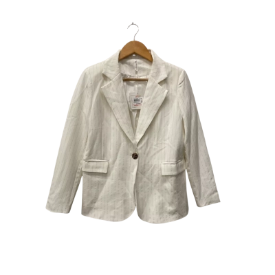Spicy Sugar Womens  Size 8 Blazer Cream / Gold / Striped 