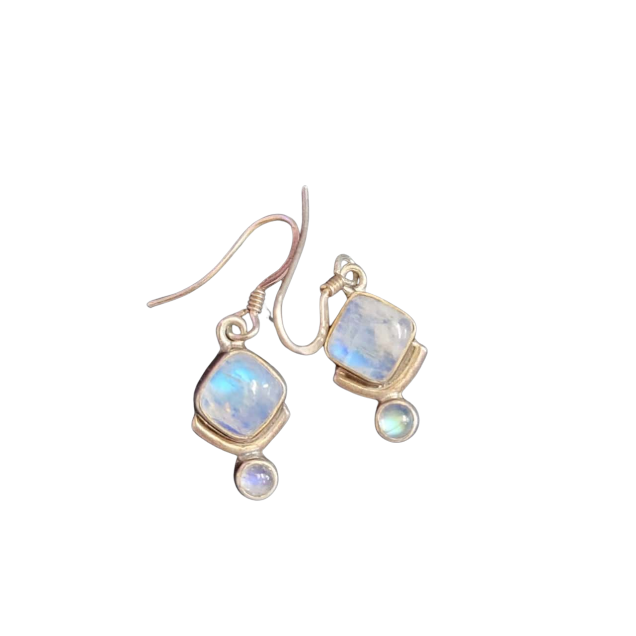 •LIL' IO• rainbow moonstone + silver earrings