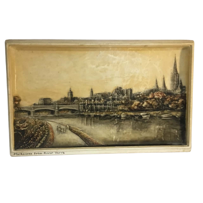 Ivorex Arthur Osbourne Melbourne from River Yarra Approx 30 x 19cm