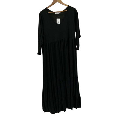 Cotton Village Womens Size M/L Short Sleeve Dress Black  