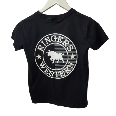  Ringer western  Size 8 T-Shirt Black  