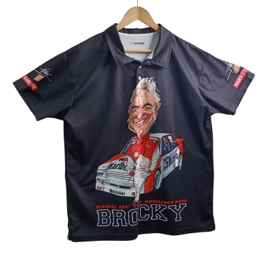  Peter Brock 'Brocky' Mens Size XXL Polo Shirt Black  / Multicoloured 