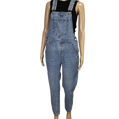 Grab DENIM Womens full length blue denim overalls Size 8 