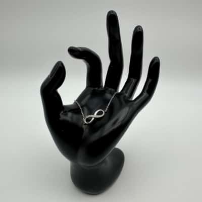 925 Silver Stamped Infinity Bracelet 19cm - 1.7g