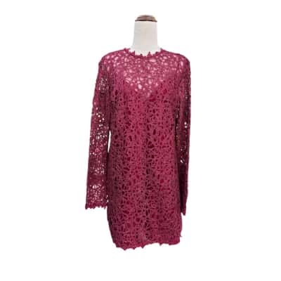 alice McCall Womens  Midi Lace Dress + Slip Dress Size 14 Wine RRP$390