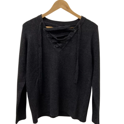 Decjuba Womens  Size M Lace Up Jumper Washable Black  