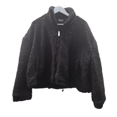 Poster Grl (Dolls Kill) Black Sherpa / Fleece Jacket XL BNWT
