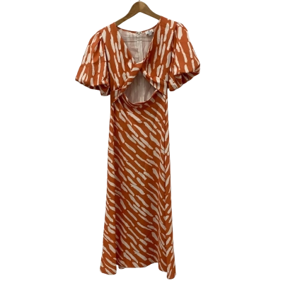 Pink Diamond Womens  Size 12 Cocktail Dress Orange / Pattern / White 