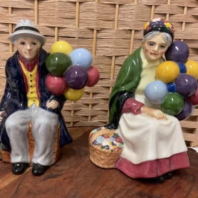 Vintage Figurine Statues WR Frosep Royal Doulton The Balloon Man & Old Balloon Seller Collectable Gift Birthday Handcrafted 