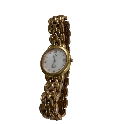 Vintage Adina 14 Micron Gold-Plated Diamond-Set Quartz Watch
