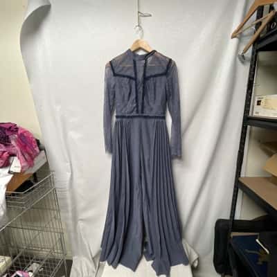 Checocre Womens  Size 8 Long Sleeve Jumpsuit Blue / Purple 