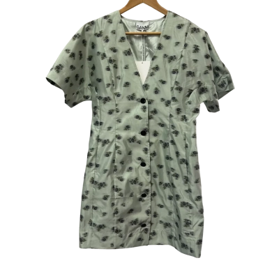 Ganni Womens Size 10 AU (38 EU) Mini Dress Light Green BNWT