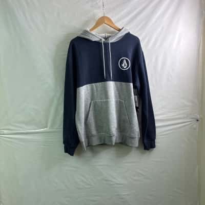 Volcom Mens Size L Hoodie Grey / Navy Blue BNWT