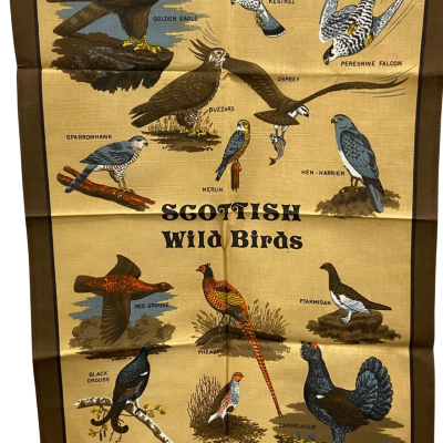 Scottish Wild Birds & Game Birds Tea Towel