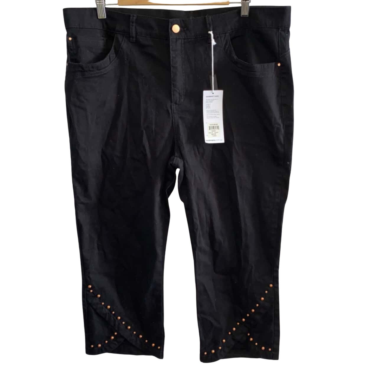 Rockmans Womens Size 18 Crop Jeans / Mid Rise / Slim Fit Black BNWT RRP