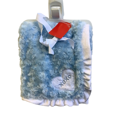 Brand New Ollie’s Place Furry Baby Blanket Blue / White