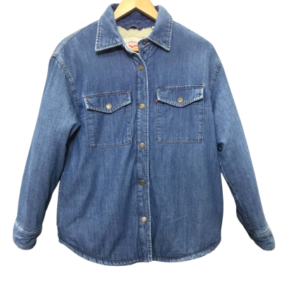 Levis Women's  Size XS Blue Denim & Faux Fur Lined Jacket 
