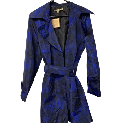 Womens Noni B Size 12 Winter Coat Black  / Blue / Pattern 