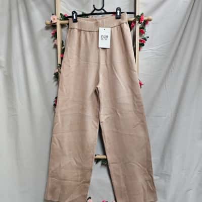 Womens Indi Luxe Tan Track Pants Size 8 BNWT