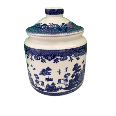 Vintage William James Blue Willow Canister (Made in China)