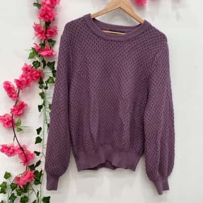Princess Highway Womens Long Sleeve Knit Top Size 14 Purple 