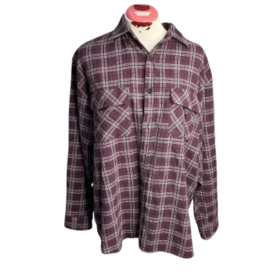 Workzone Mens  Size L Flannel Shirt Purple 