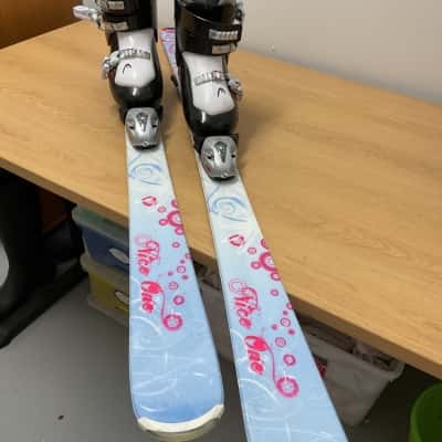 Kids Head Nice One downhill Skis Bindings Ski Boots Children Girls Boys 